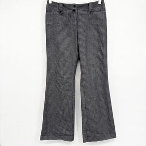 Flirtatious Womens Office Siren Pinstripe Y2K Dark Academia Flare Leg Trousers 5